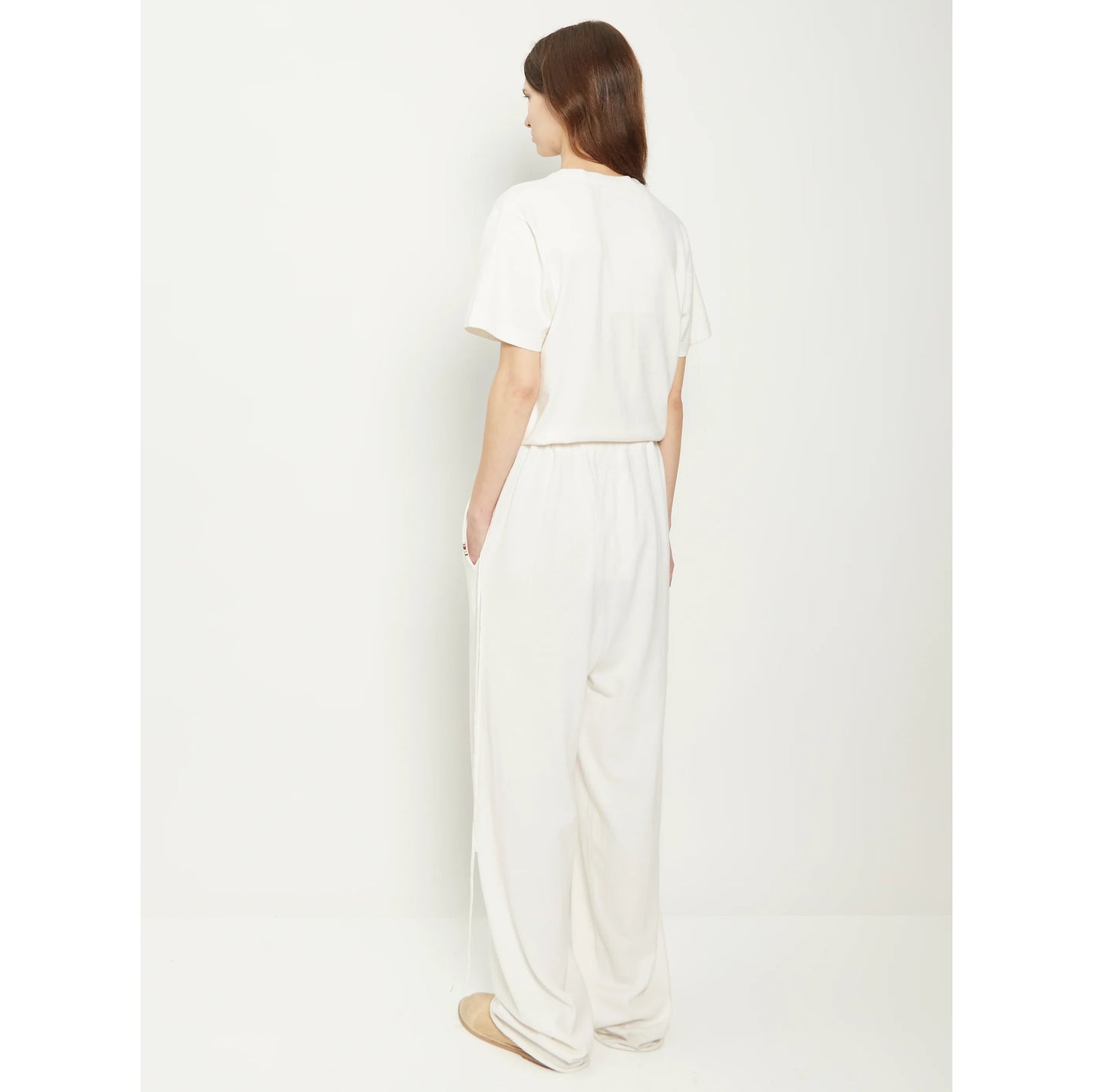 Extreme Cashmere Cotton/Cashmere "Judo" Lounge Pant in Ivory/Snow, One Size Only ** hemmed **