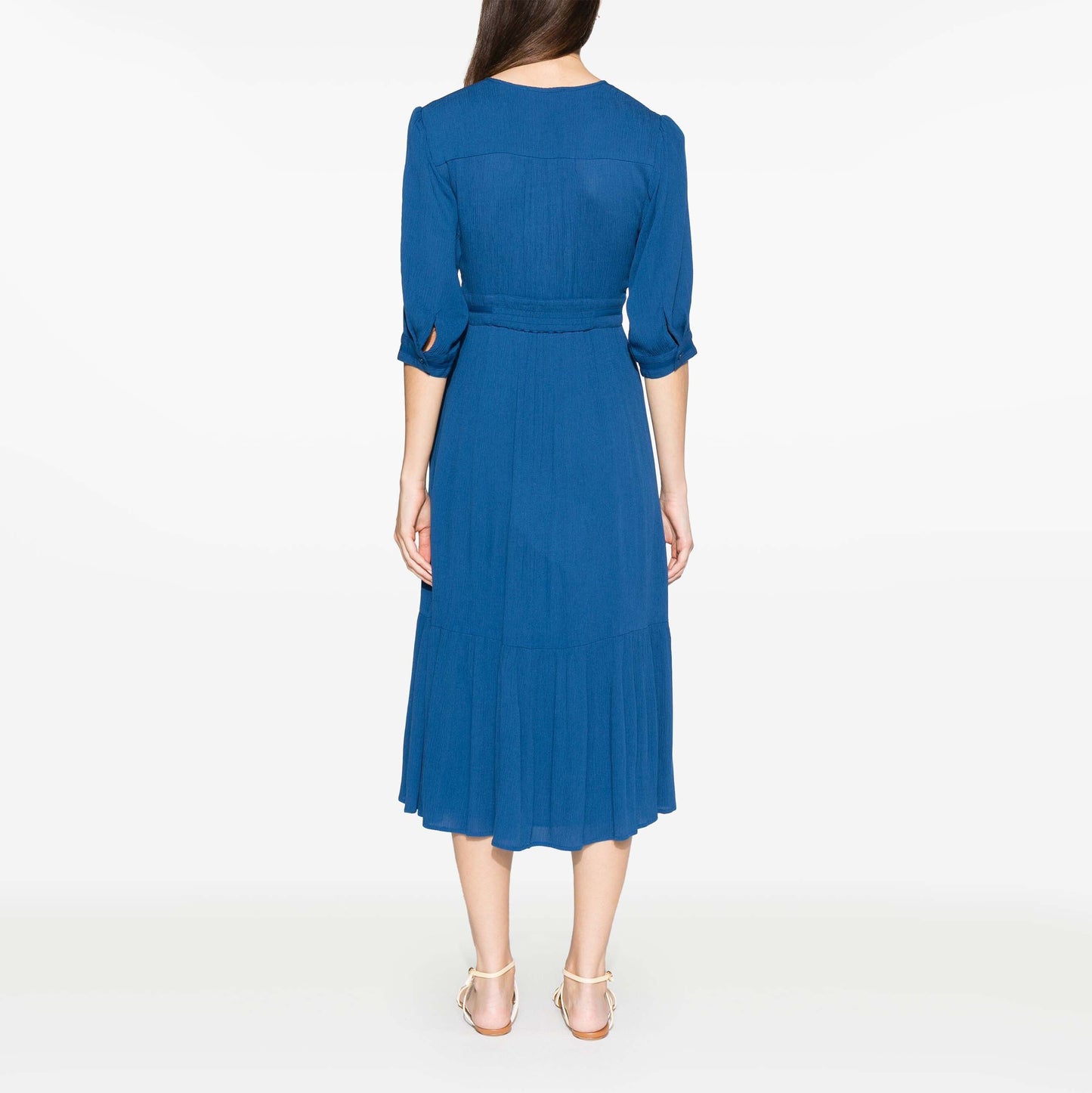 Ba&sh "Saturne" Midi Dress in Blue, size Small