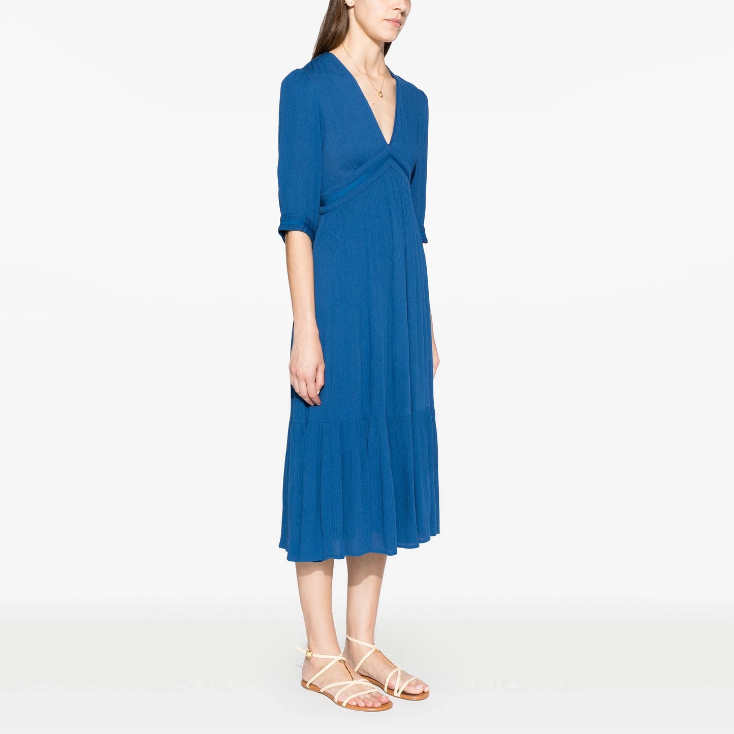 Ba&sh "Saturne" Midi Dress in Blue, size Small