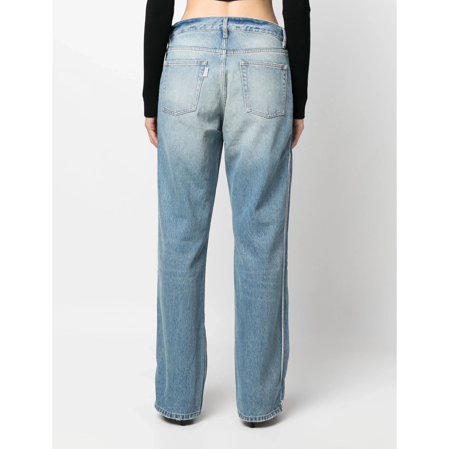 Gauchere Side Zip Jeans in Blue, size 40