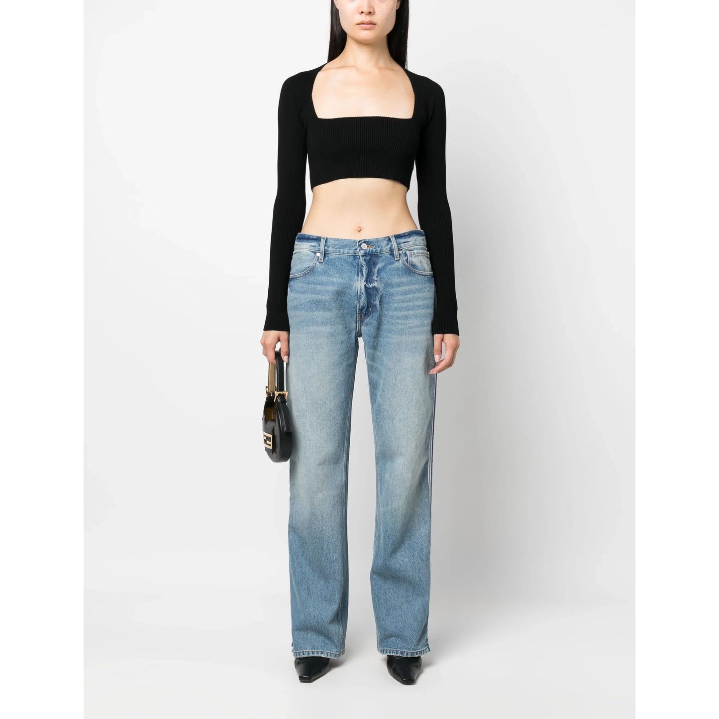 Gauchere Side Zip Jeans in Blue, size 40