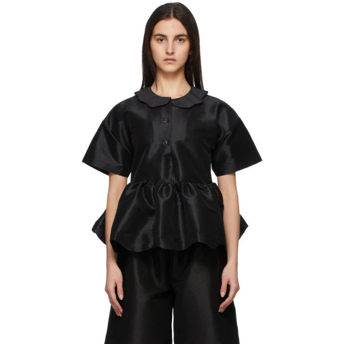 Kika Vargas Black Peplum Top, size Medium