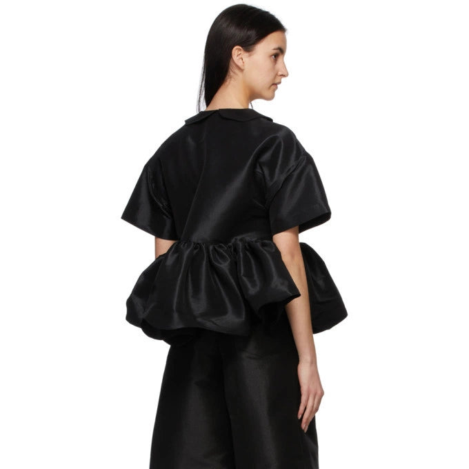 Kika Vargas Black Peplum Top, size Medium