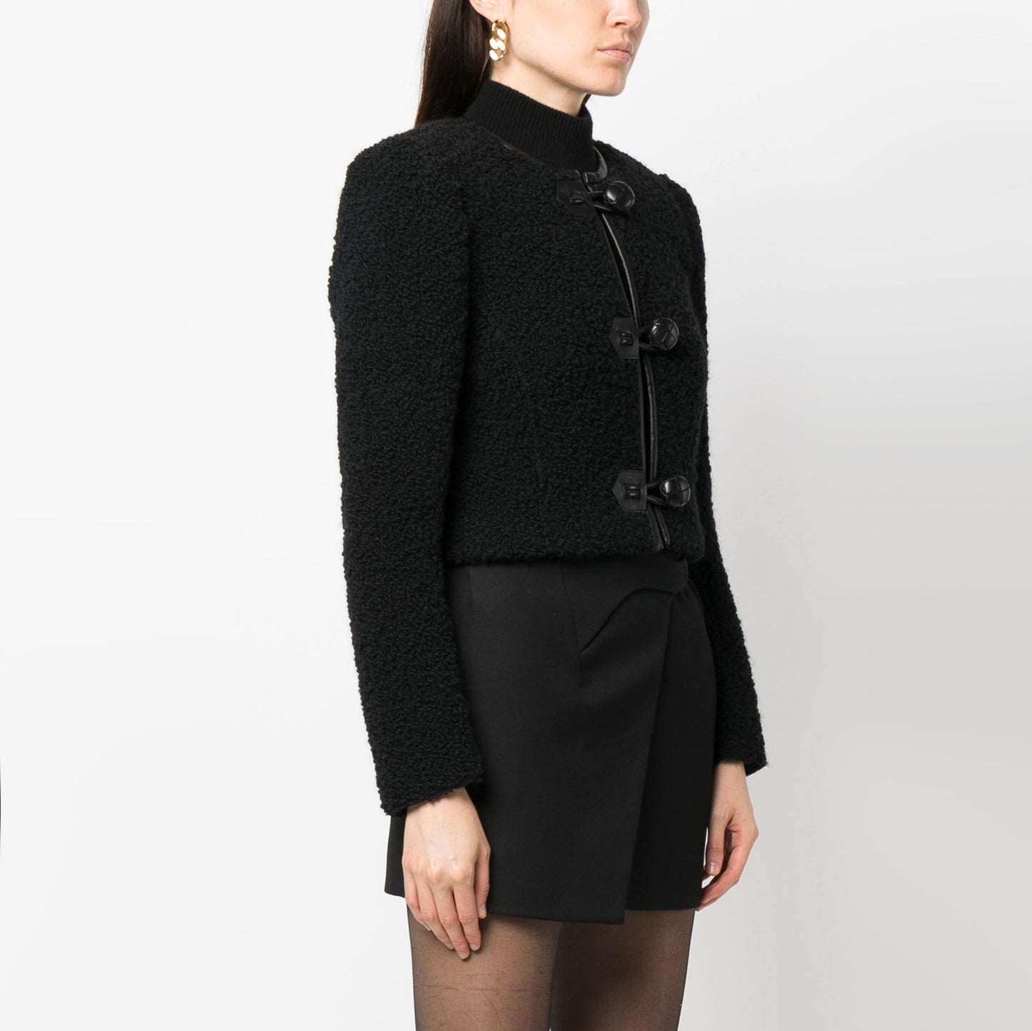 Isabel Marant "Gradilia" Cropped Bouclé Jacket in Black, size 36