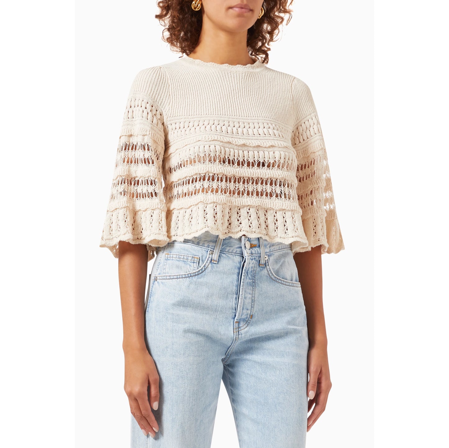 Isabel Marant Etoile "Frizy" Crochet Crop Top, size 38 (size small)