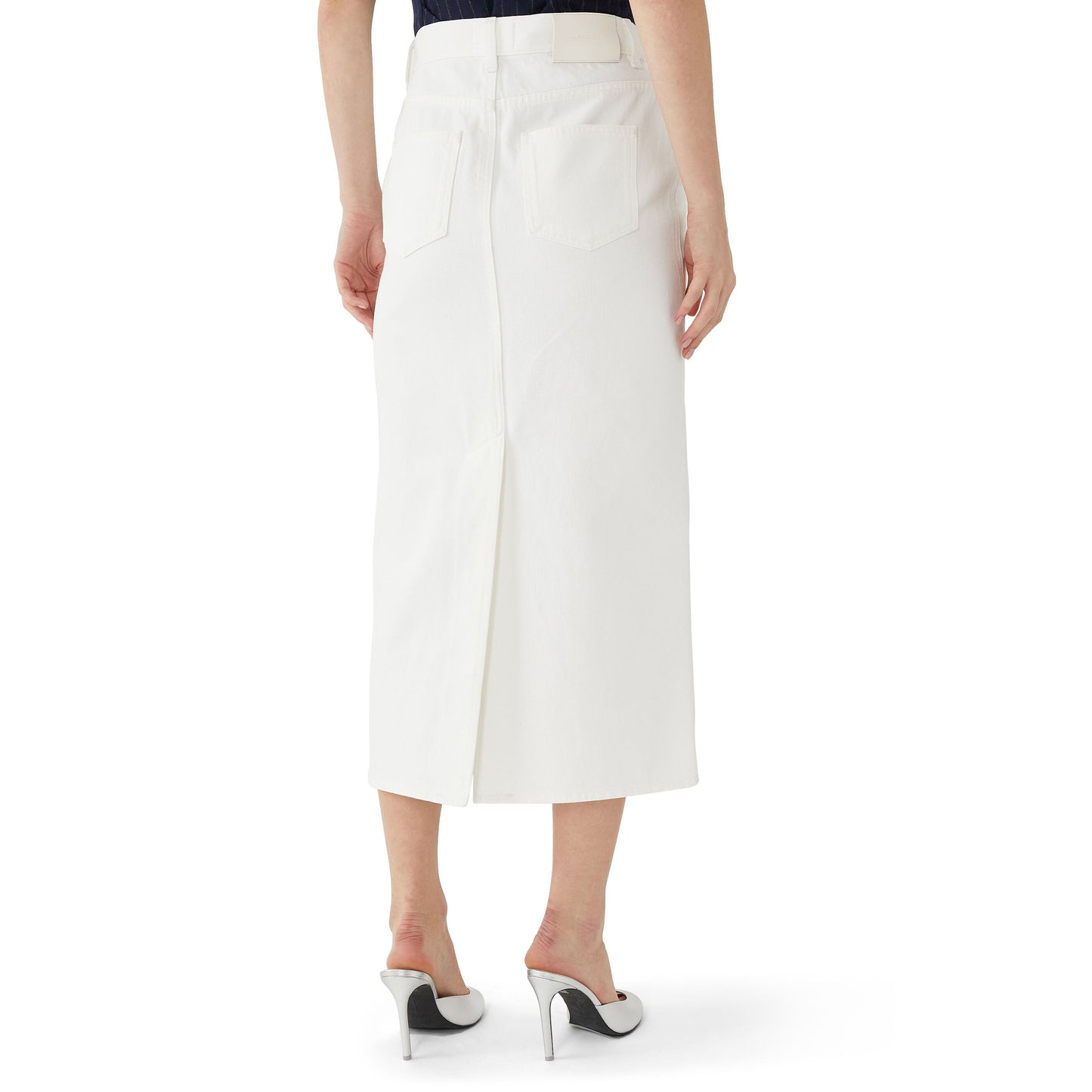 Loulou Studio "Rona" Denim Skirt in Ivory, size Small (fits size 2/4)