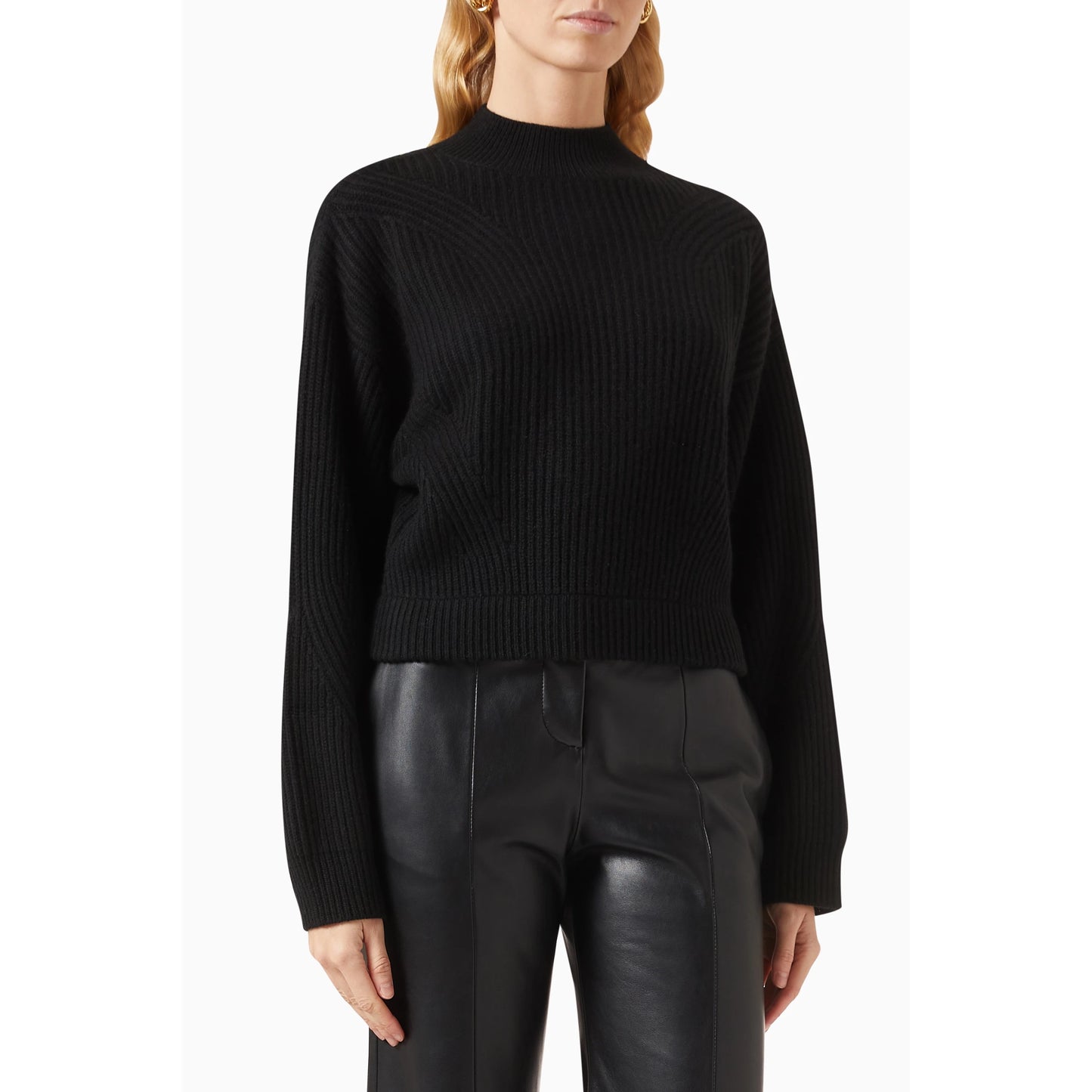 Le Kasha "Merida" Cutout Back Cashmere Sweater in Black, One Size Only