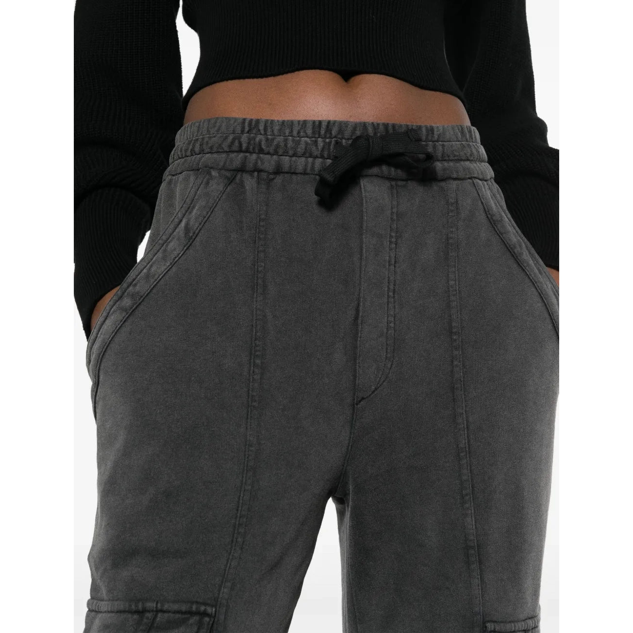 Isabel Marant Etoile "Peorana" Cargo Sweatpant in Faded Black, size 36