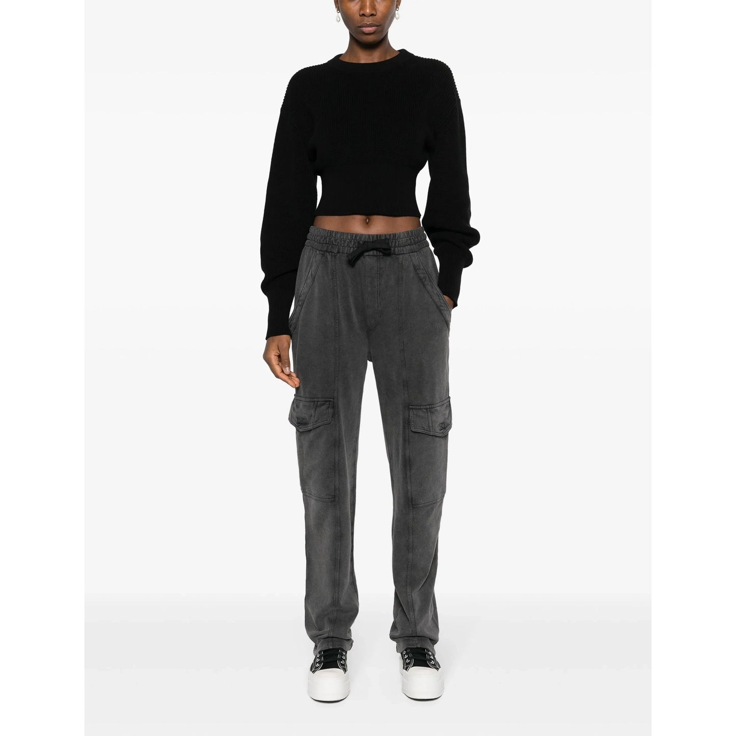 Isabel Marant Etoile "Peorana" Cargo Sweatpant in Faded Black, size 36
