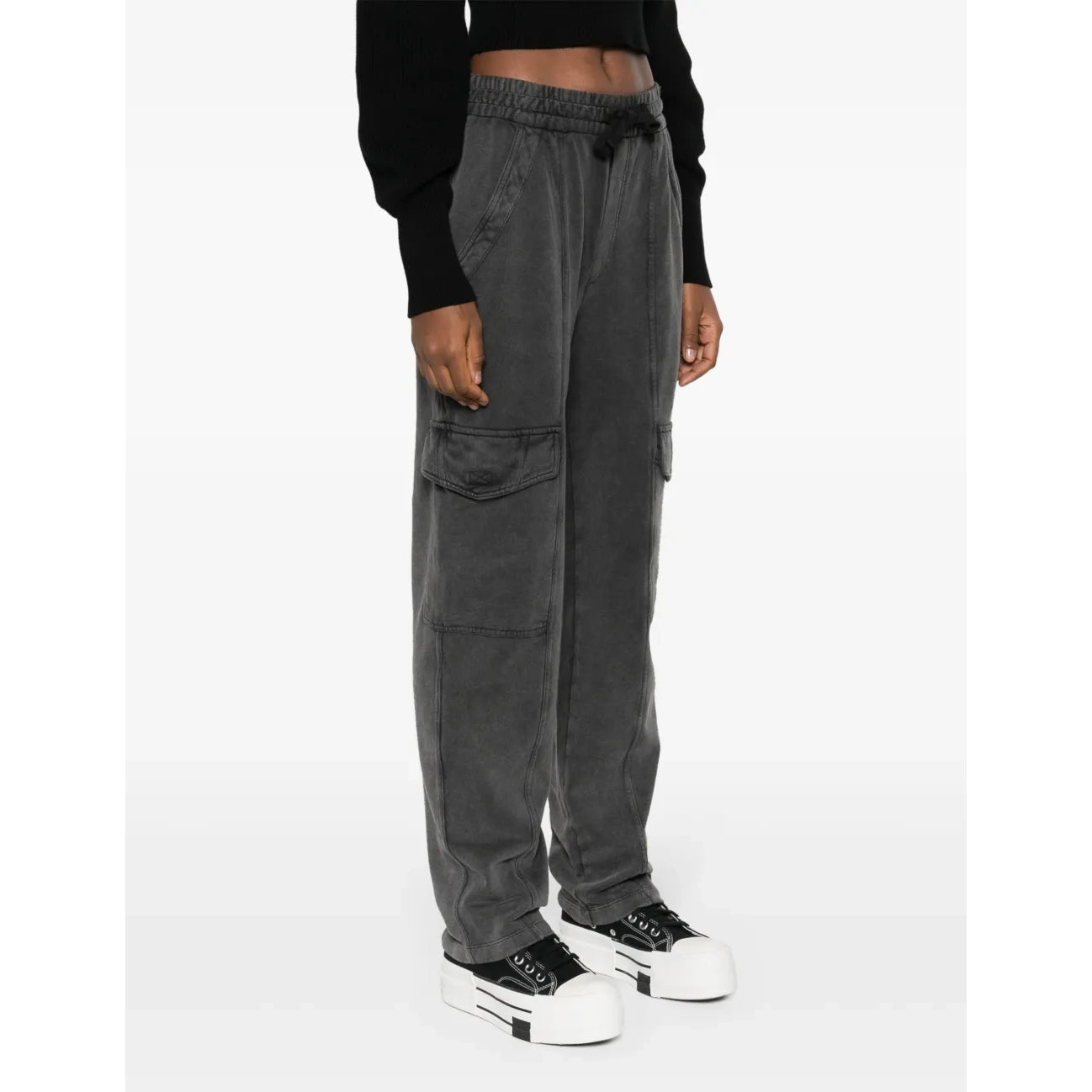 Isabel Marant Etoile "Peorana" Cargo Sweatpant in Faded Black, size 36