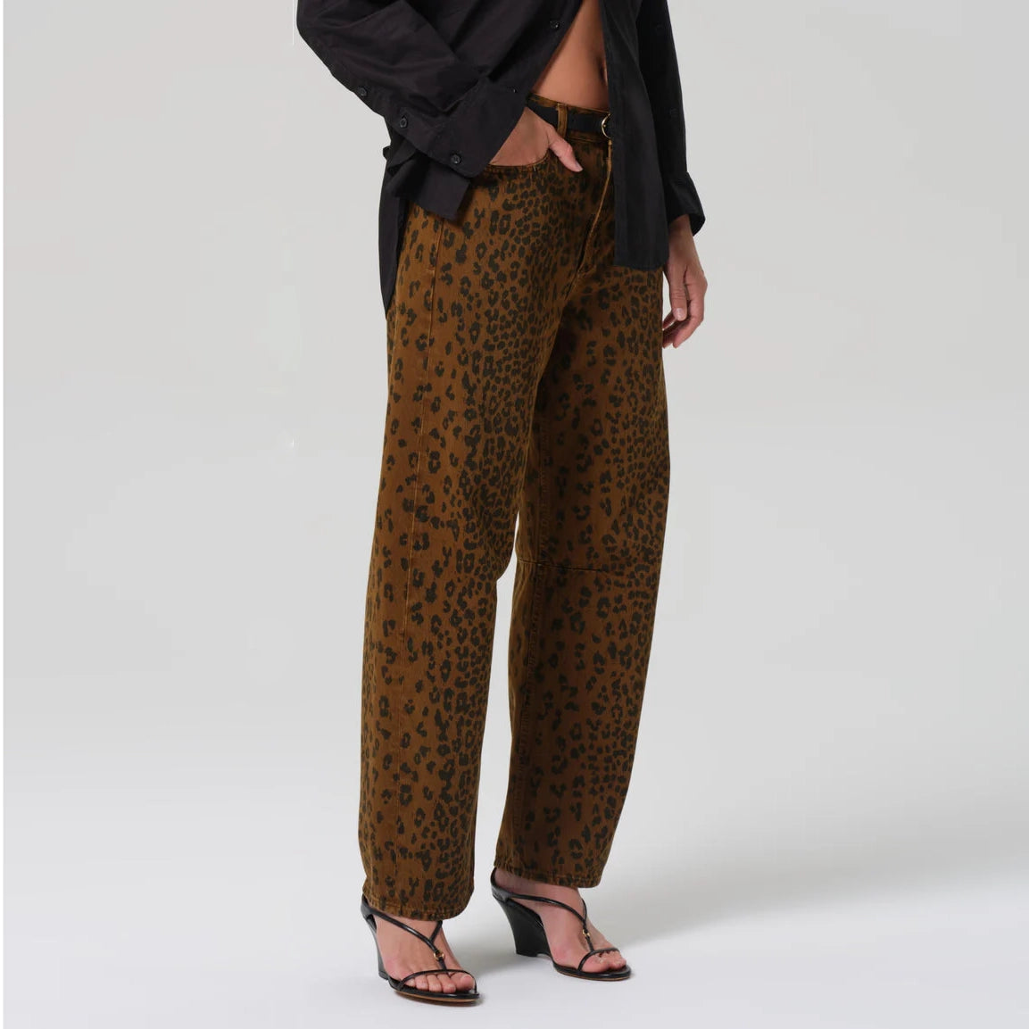 Citizens of Humanity "Miro Long" Jeans in Brown Leopard, size 29