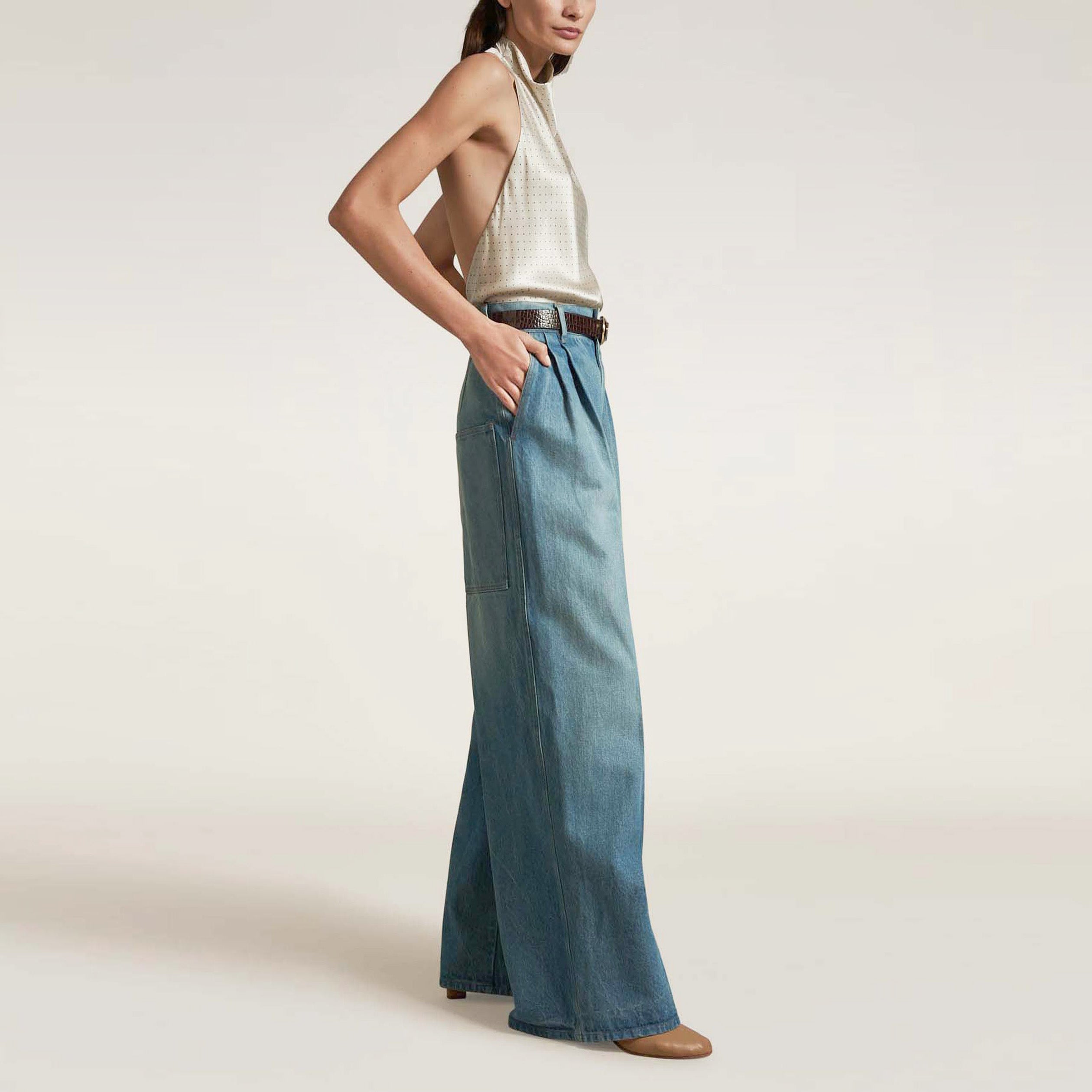 Kallmeyer Deep Pocket Wide Leg Jean in Blue, size 0 – The