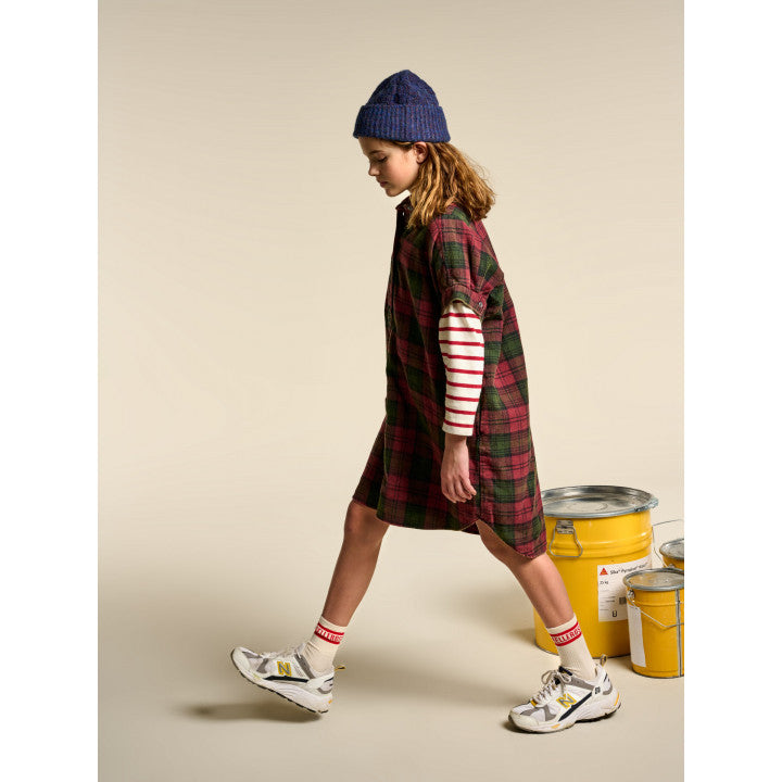 ** KIDS ** Bellerose Checked Cotton Flannel Dress, size 10 years