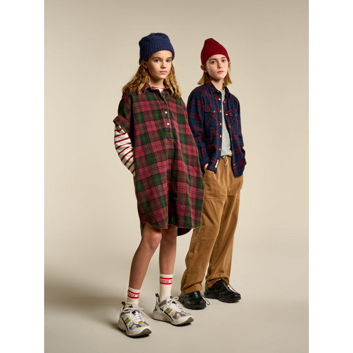 ** KIDS ** Bellerose Checked Cotton Flannel Dress, size 10 years