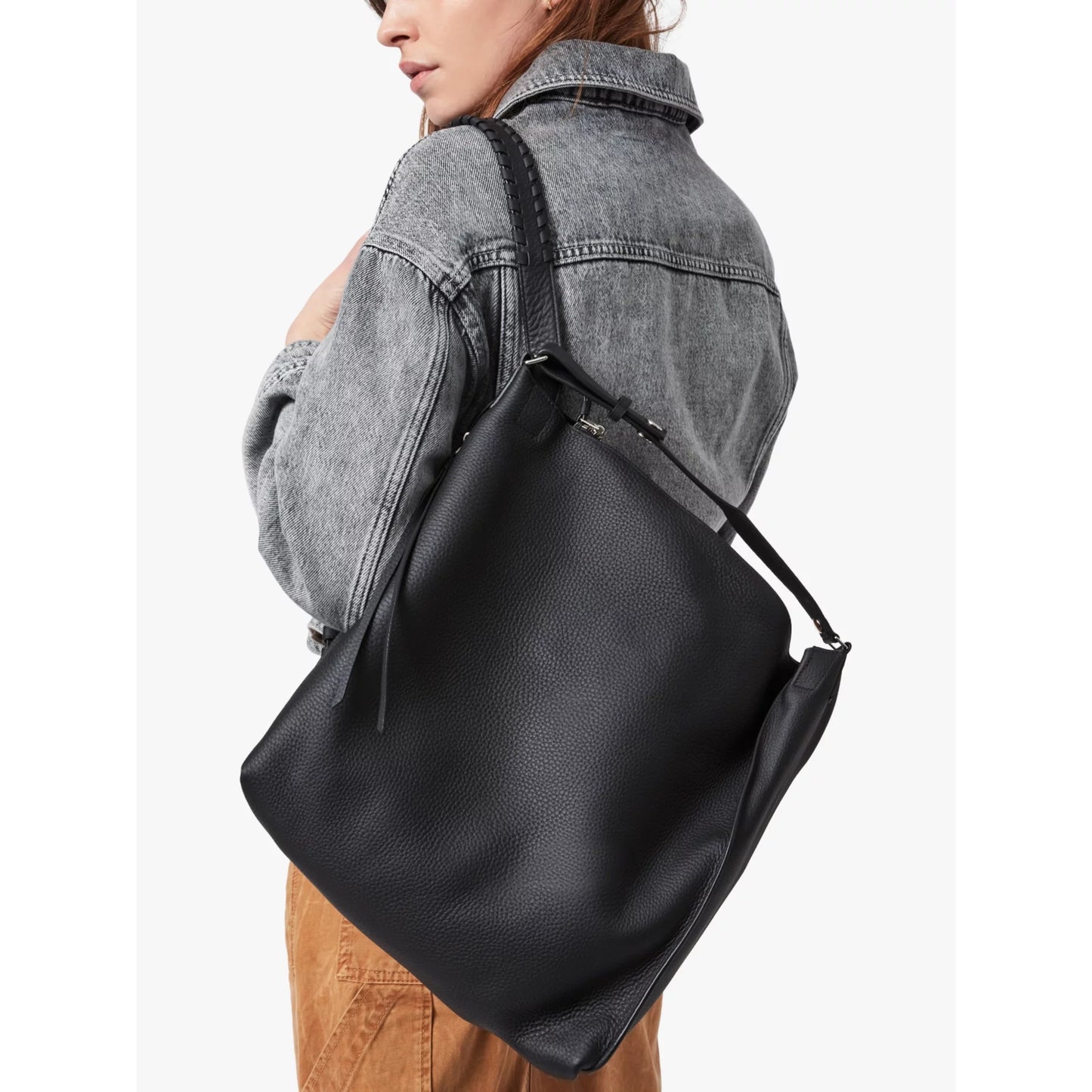 All Saints "Kita" Backpack in Black Leather