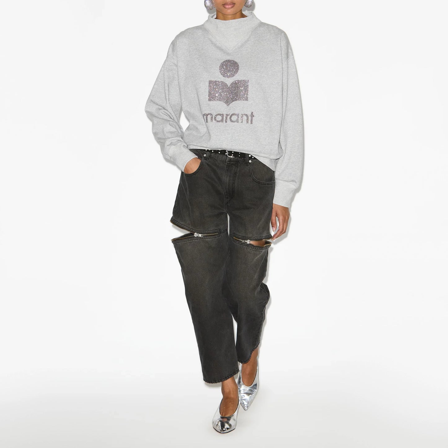 Isabel Marant Etoile "Moby" Sweatshirt in Grey, size 38 (fits like size Small).