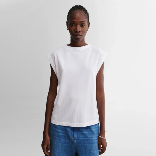 Rachel Comey "Bloom" Pique Sleeveless Tee in White, size Small