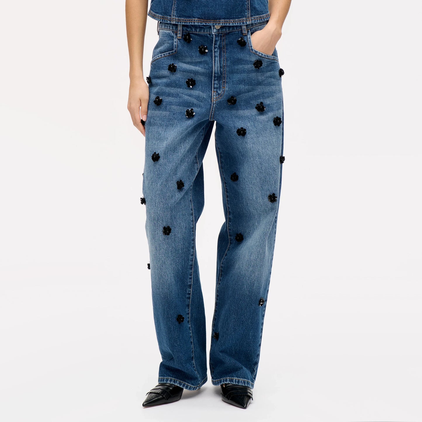 Baum und Pferdgarten "Narane" Flower Applique Jeans, size 36 (like 26/27 in jeans)