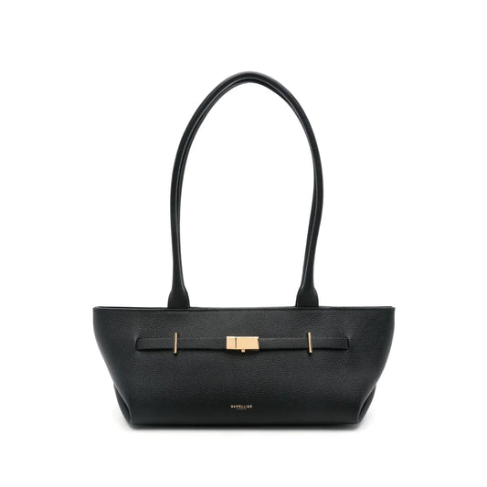 DeMellier "The New York" Shoulder Bag in Black Grained Leather