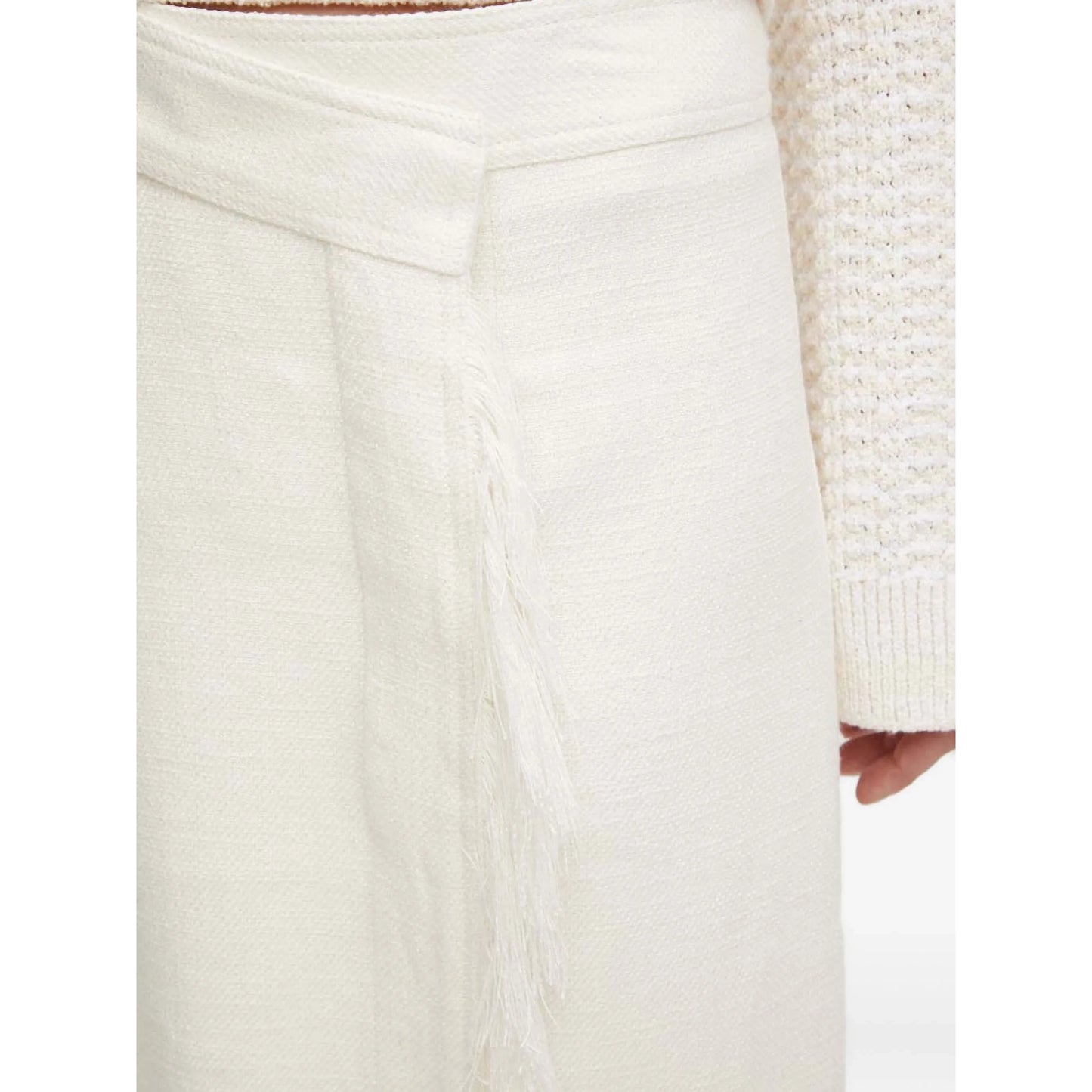 A.L.C. "Amelie" Fringe Trim Wrap Skirt in Ivory, size 4