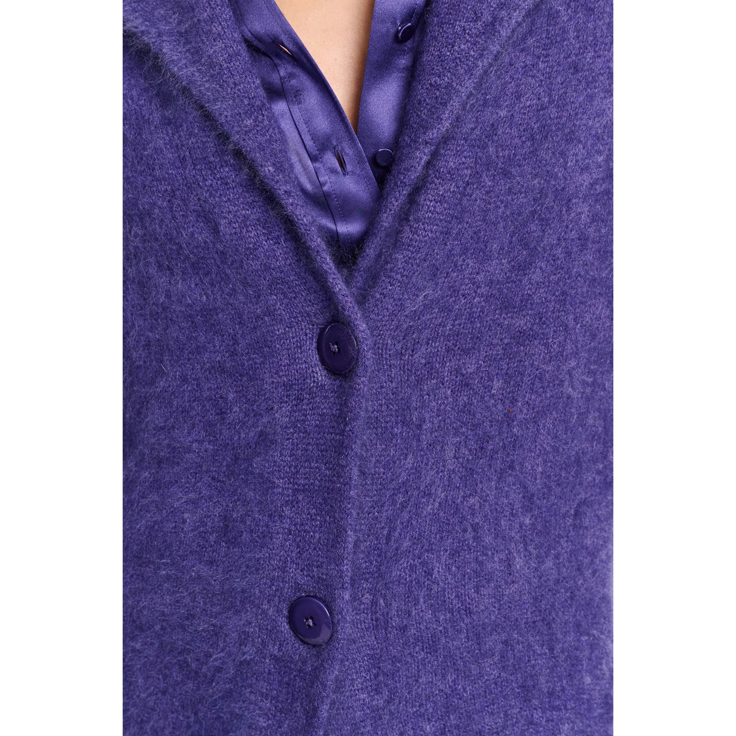 Dorothee Schumacher Merino/Cashmere Coat in Purple, size "2"