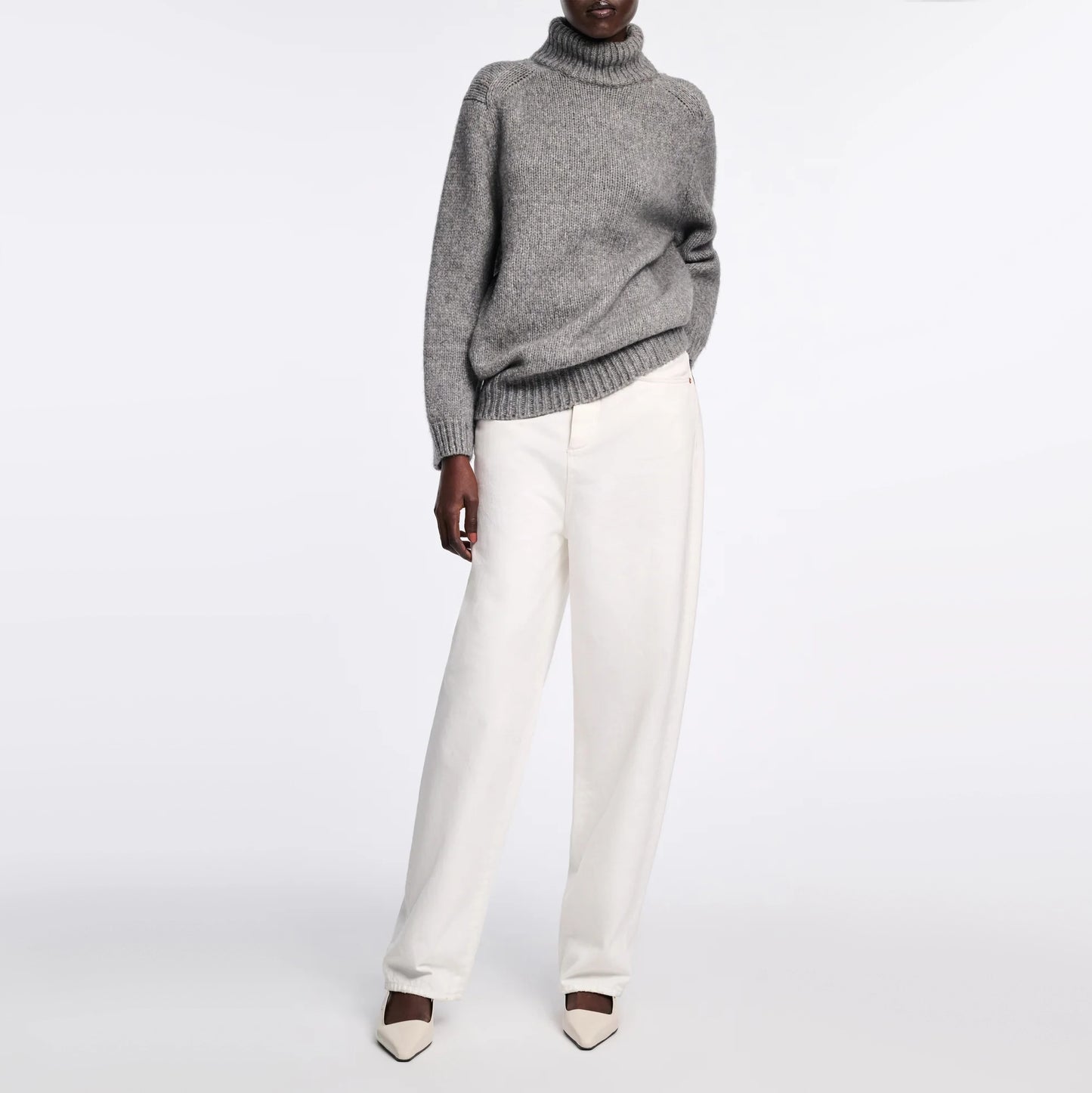 Dorothee Schumacher Alpaca Turtleneck Sweater in Grey, size "2" (Small)