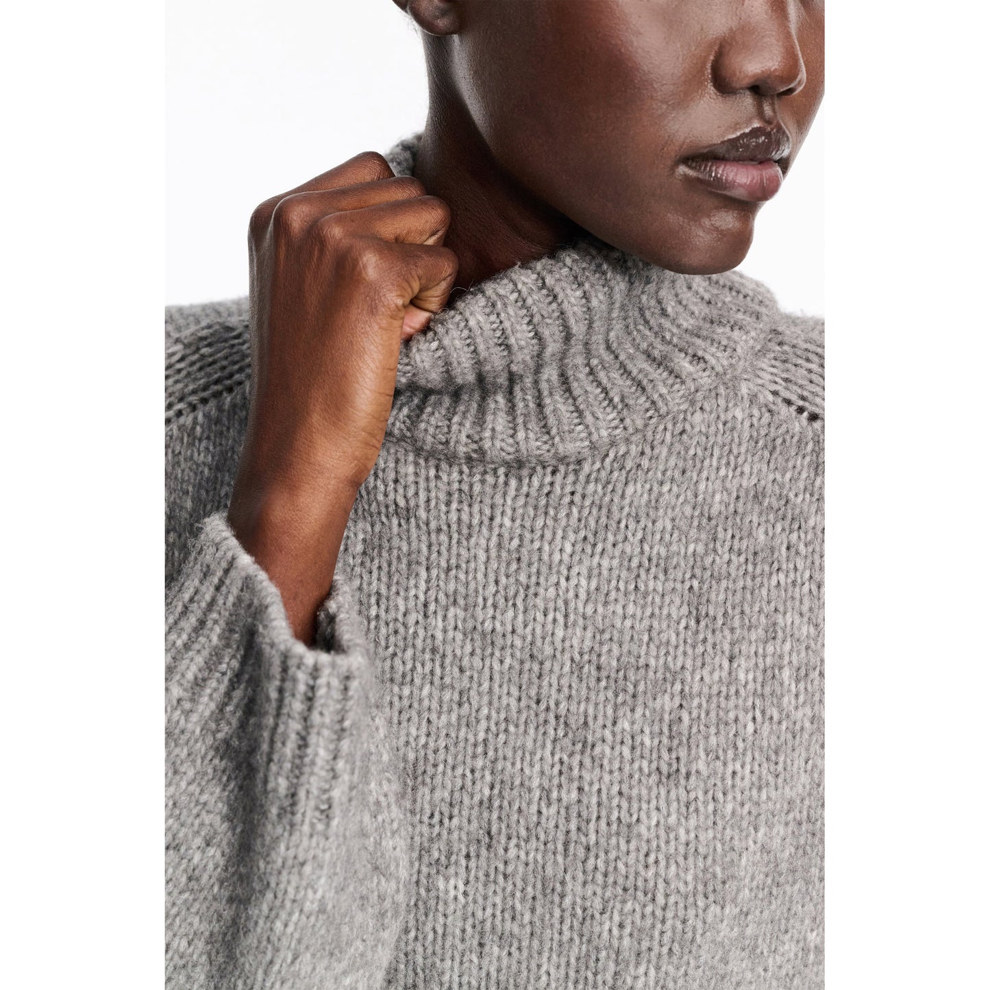 Dorothee Schumacher Alpaca Turtleneck Sweater in Grey, size "2" (Small)