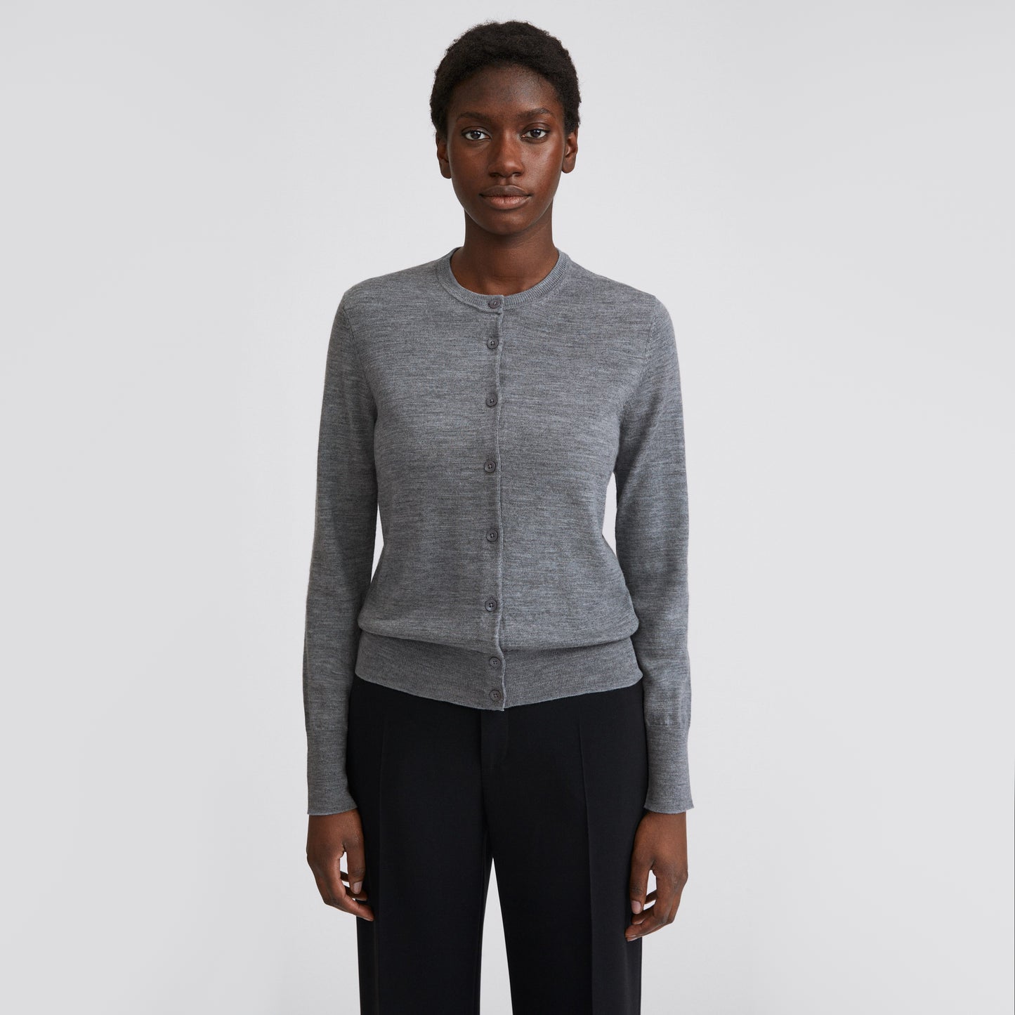 Filippa K Merino Cardigan in Grey, Size Small (Fits XS/S)