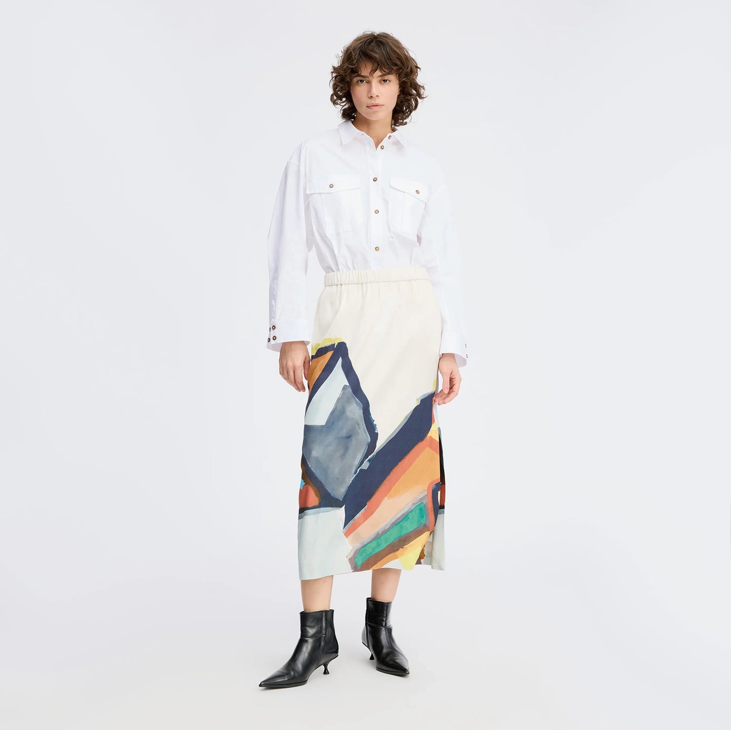 Munthe "Rocky" Skirt in Ivory/Multicolour, size 36 (size Small)