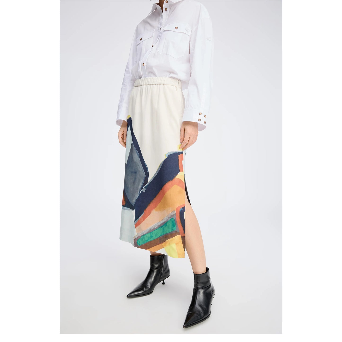Munthe "Rocky" Skirt in Ivory/Multicolour, size 36 (size Small)
