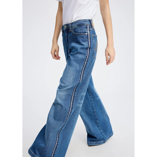 Munthe "Rewari" Wide Leg Jeans in Blue, size 36 (Size Small)