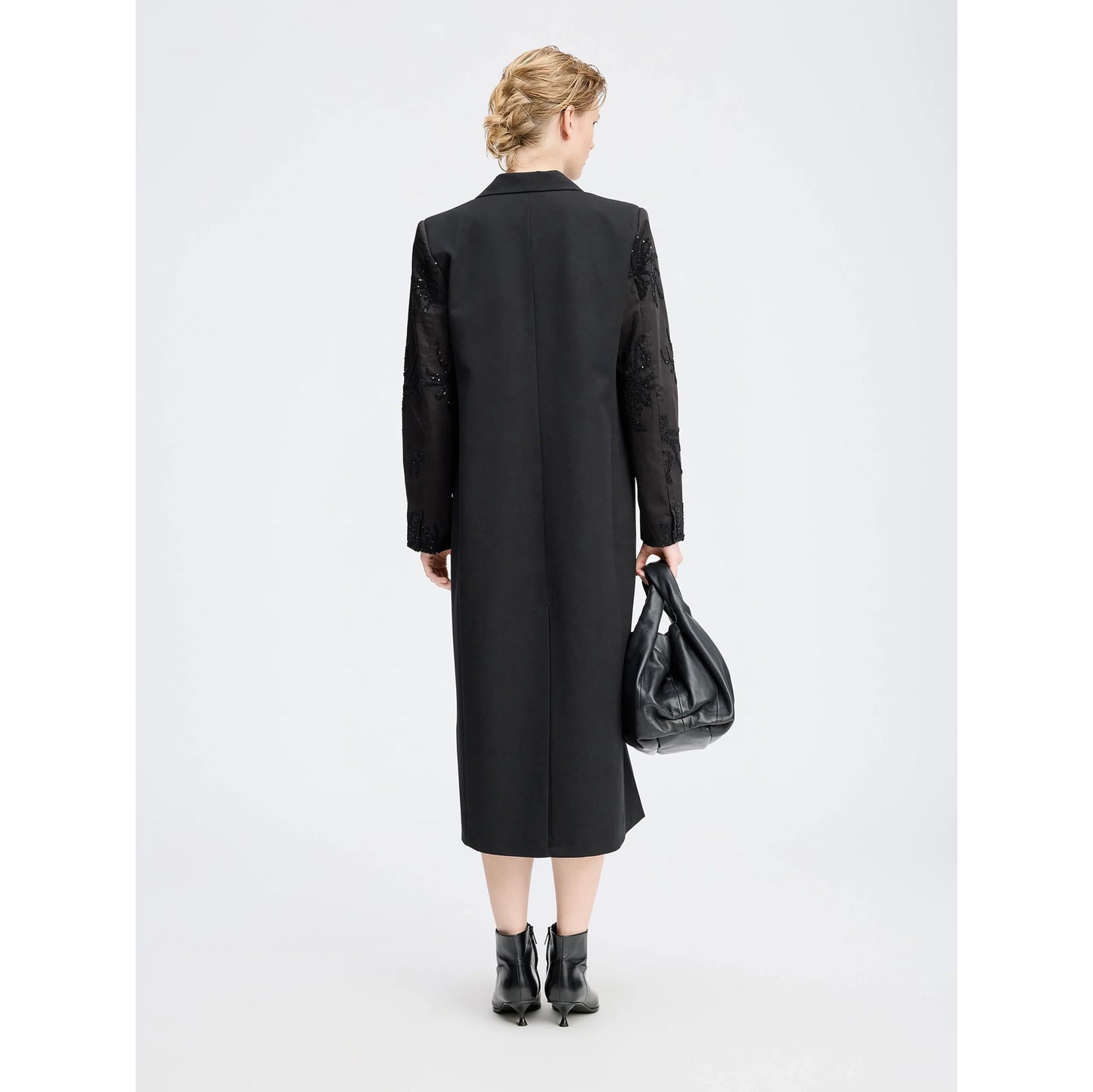 Munthe "Raymond" Jacket w Sequin Sleeves in Black, size 36 (Size Small ish)