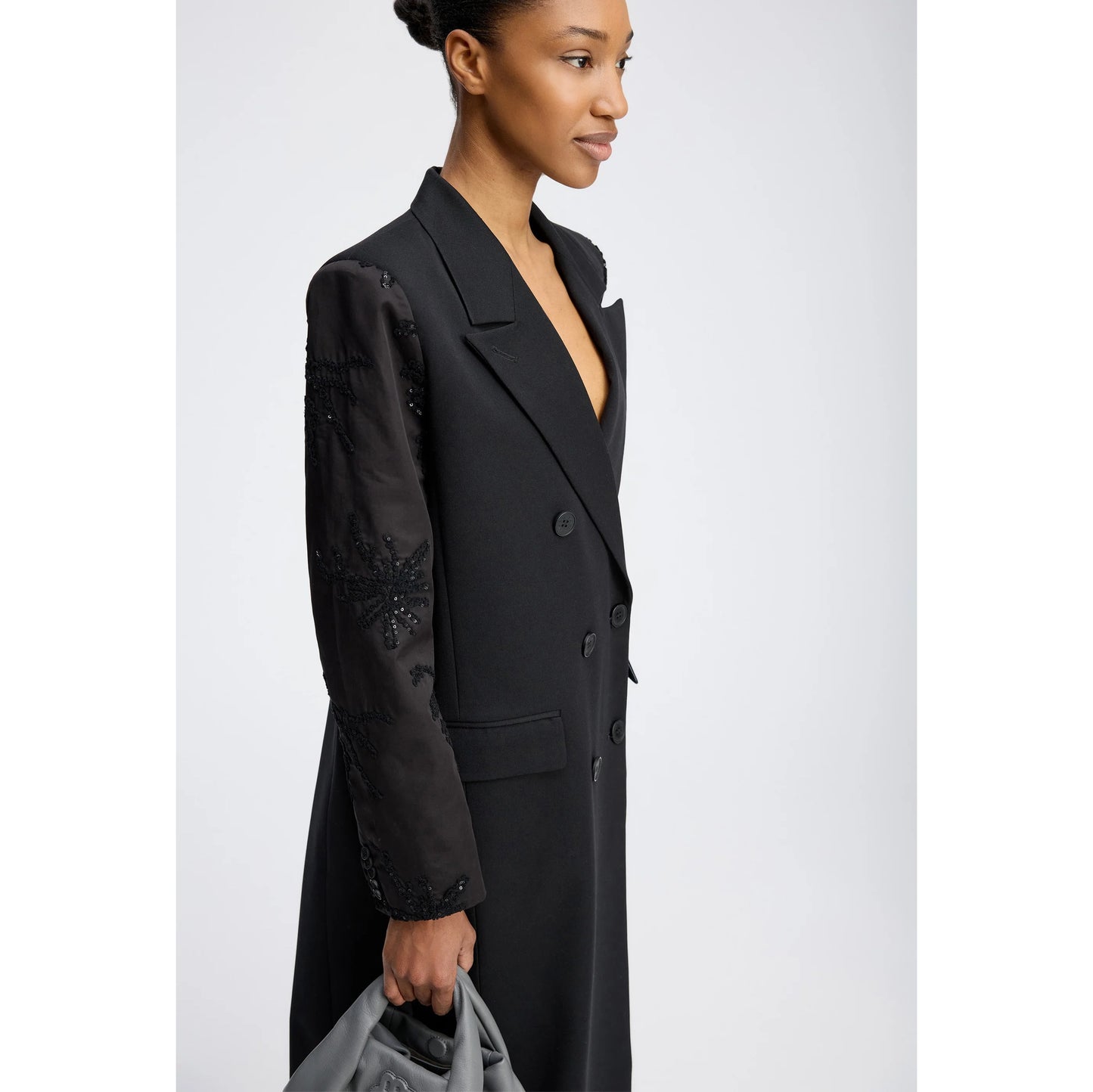 Munthe "Raymond" Jacket w Sequin Sleeves in Black, size 36 (Size Small ish)