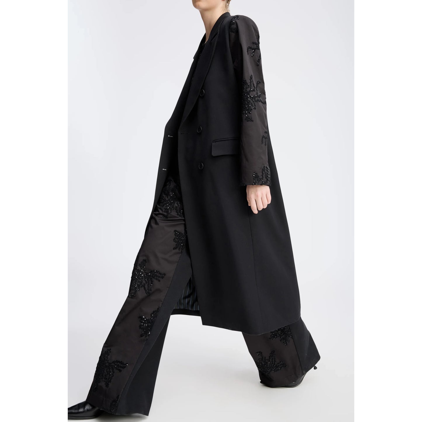 Munthe "Raymond" Jacket w Sequin Sleeves in Black, size 36 (Size Small ish)