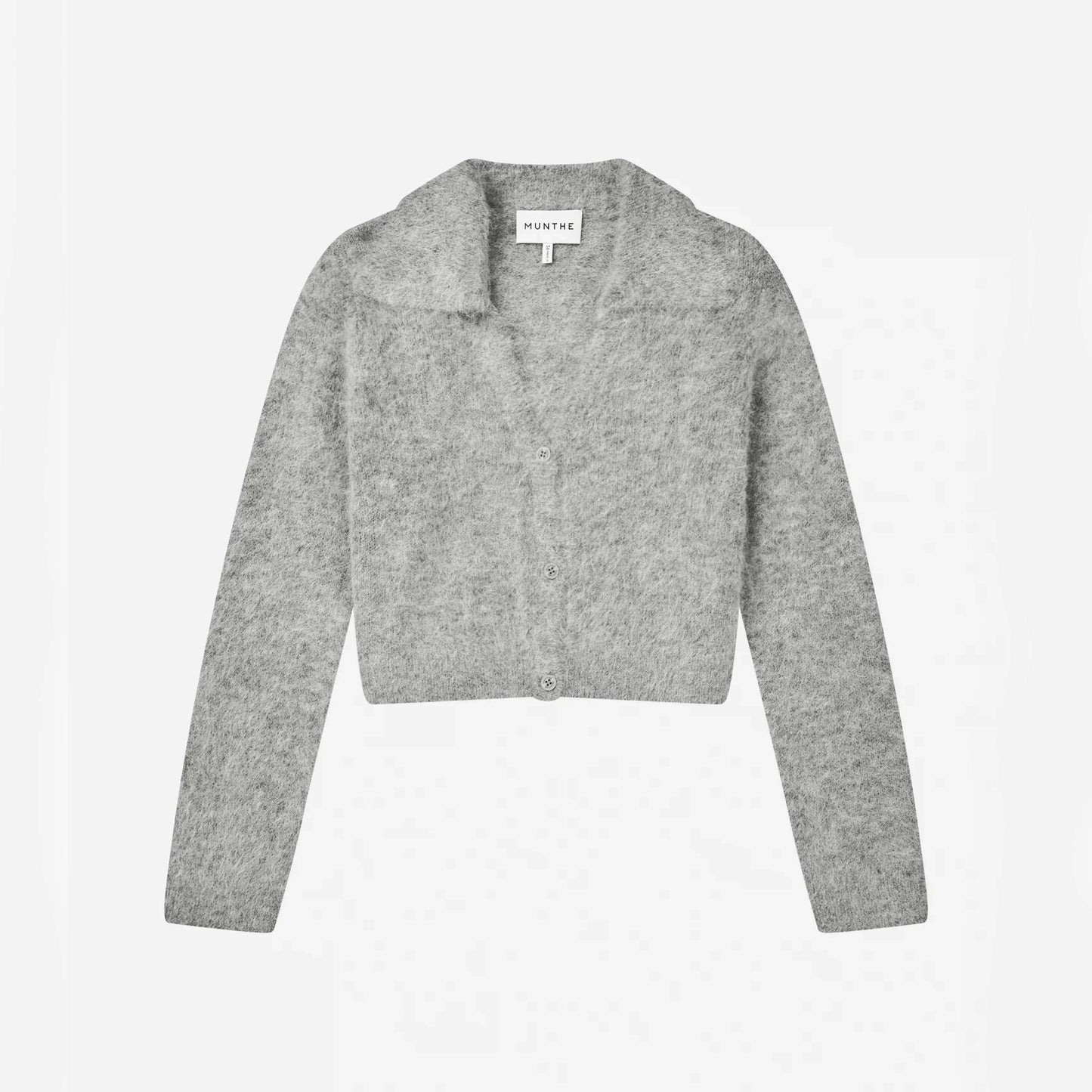 Munthe "Roxas" Cropped Cardigan in Grey, size 36