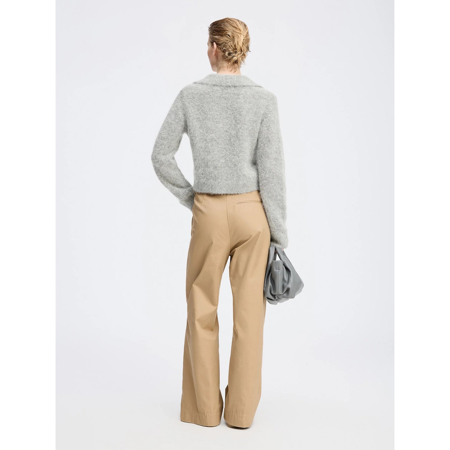 Munthe "Roxas" Cropped Cardigan in Grey, size 36