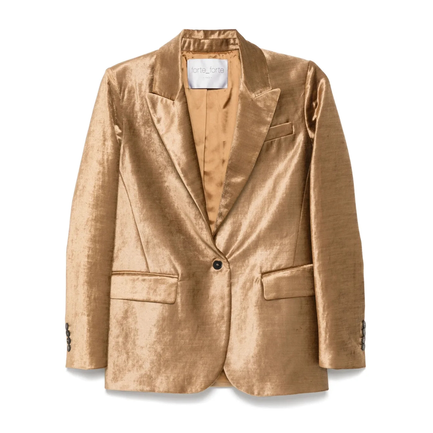 Forte.Forte Stretch Velvet Blazer in Gold, size "0" (XS)