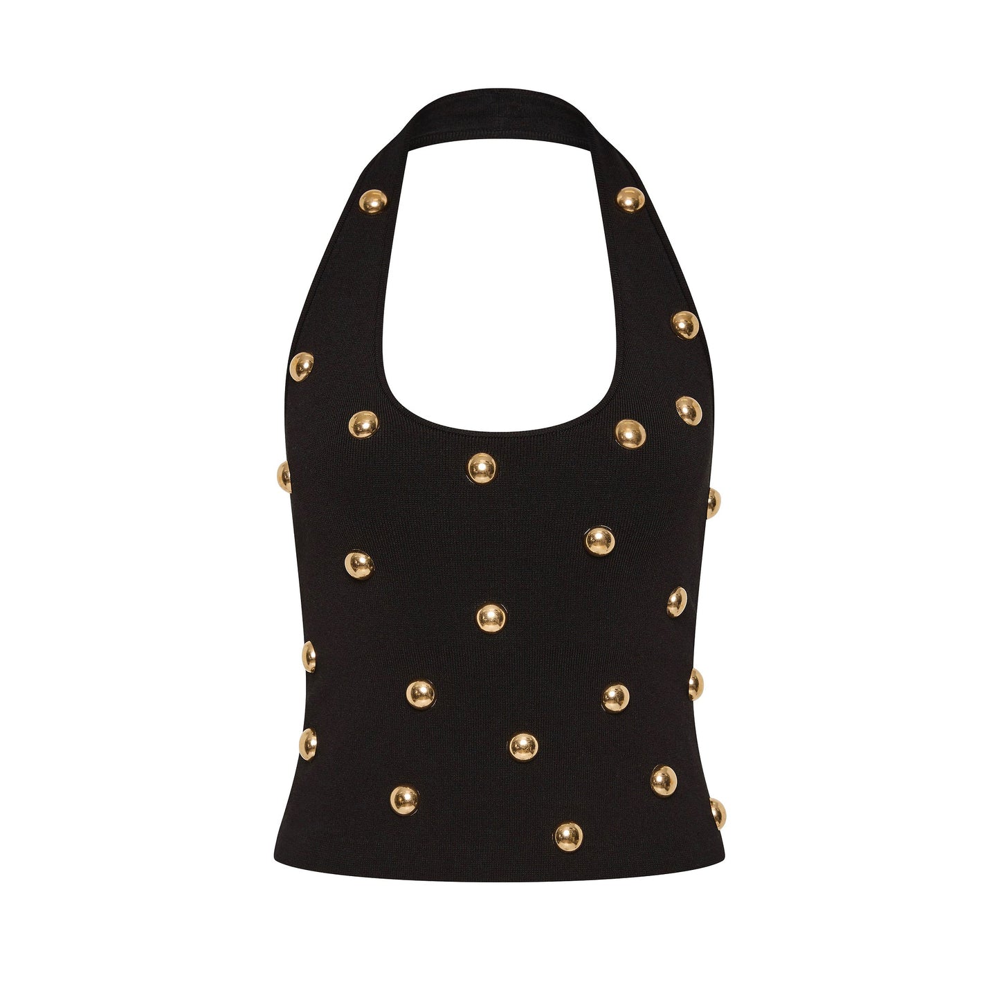 AJE "Leah" Knit Halter Top in Black, Size Small