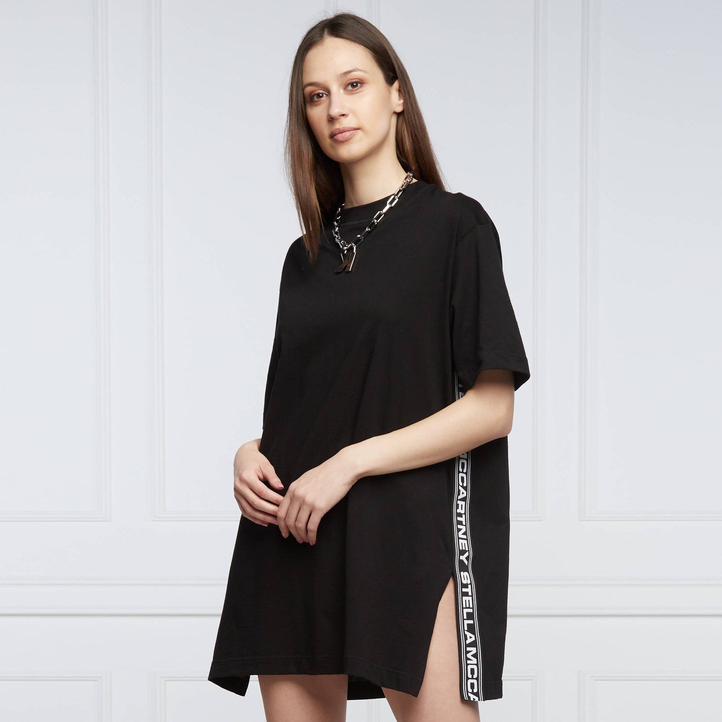 Stella McCartney Mini-robe à bande logo, taille petite