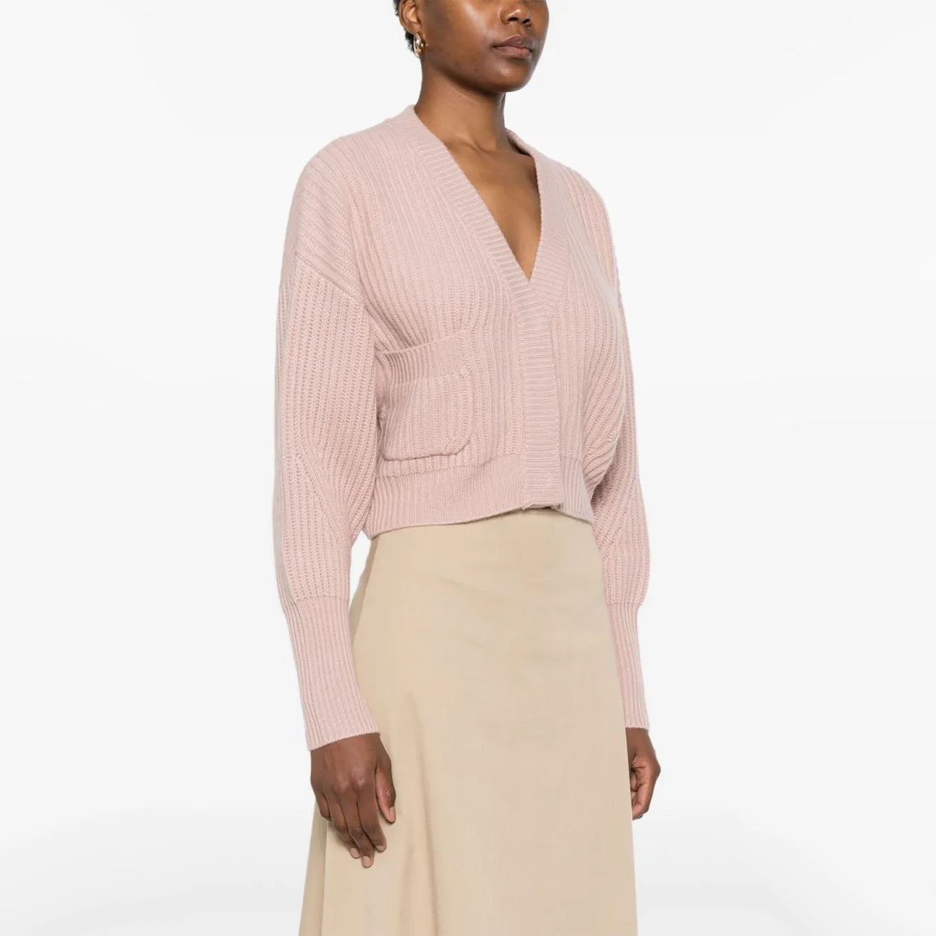 Le Kasha "Monaco" Cropped Cardigan in Dusty Pink, One size Only