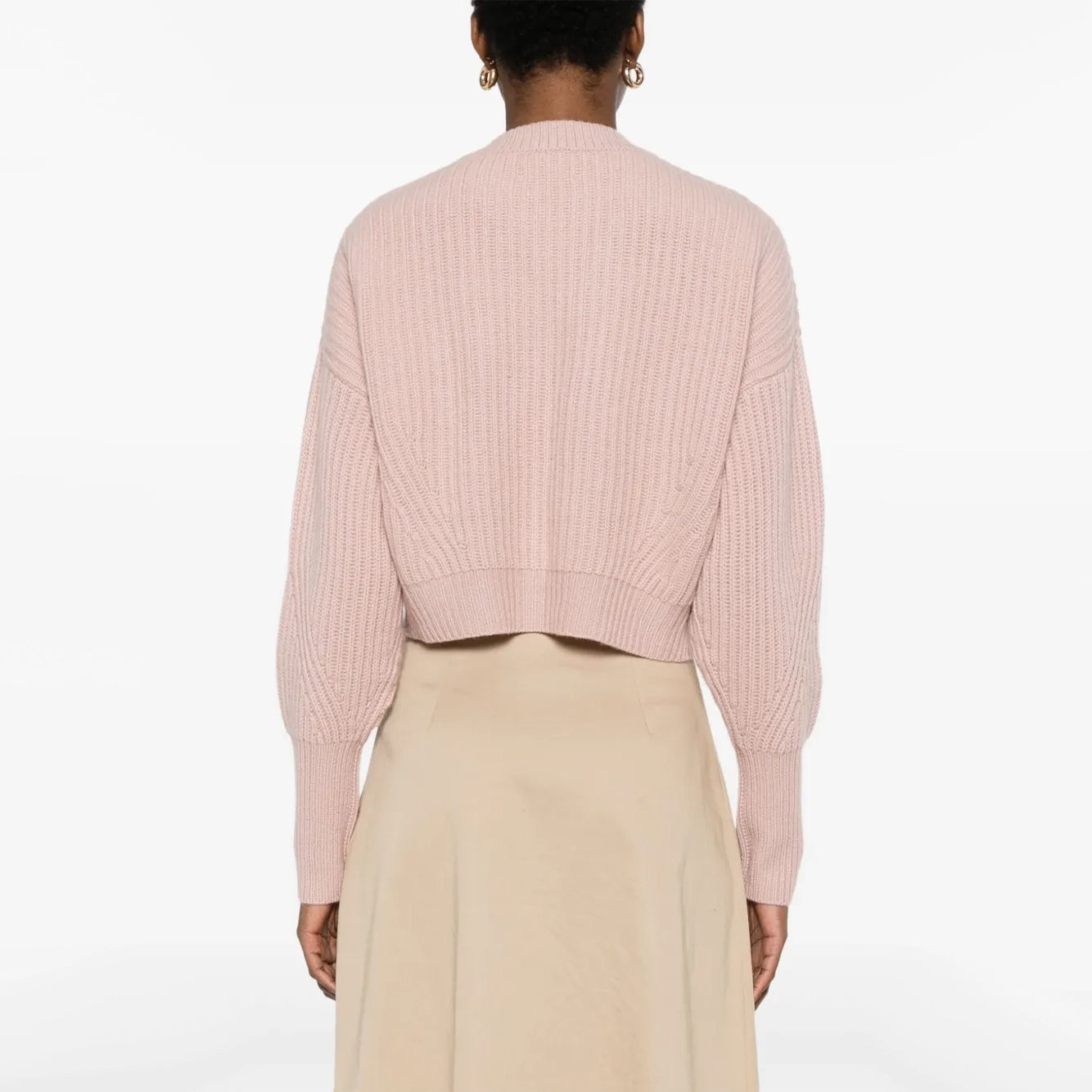 Le Kasha "Monaco" Cropped Cardigan in Dusty Pink, One size Only