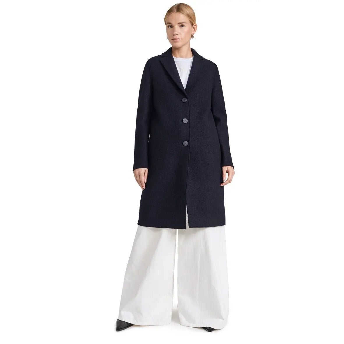 Manteau Cocoon en laine pressée Harris Wharf en Bordeaux, taille 46IT (convient à la taille grande)