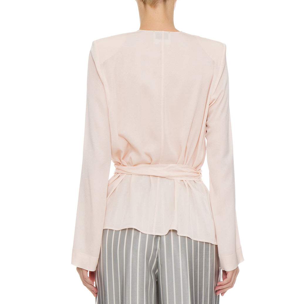 Forte.Forte Long Sleeve Wrap Blouse and Pink, size "0" (XS)