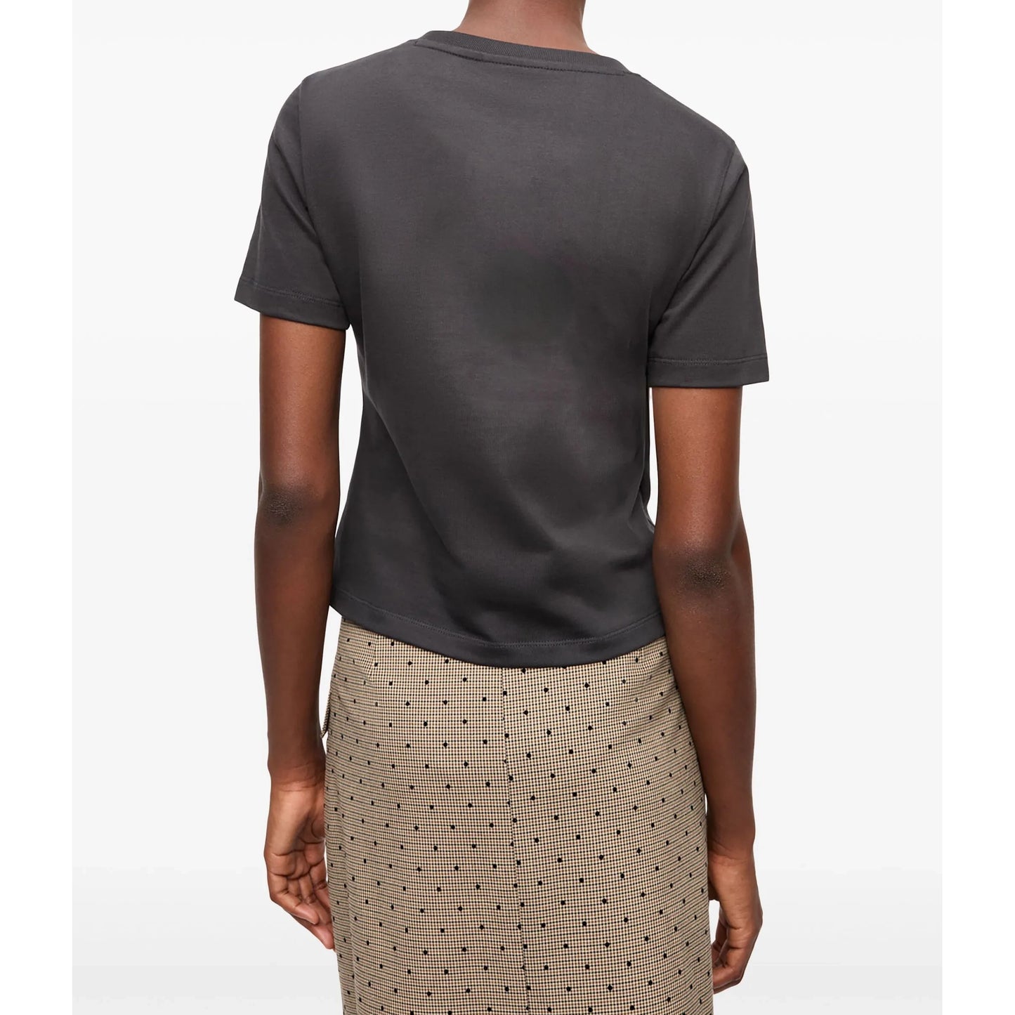 GANNI "Heavy Heart" Tonal Logo Tee in "phantom", size XL (fits Large)