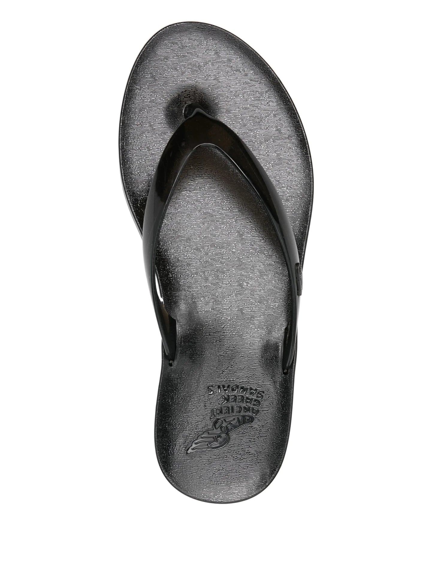 Ancient Green Sandals "Sionara" Jelly Flip Flops in Black, size 38