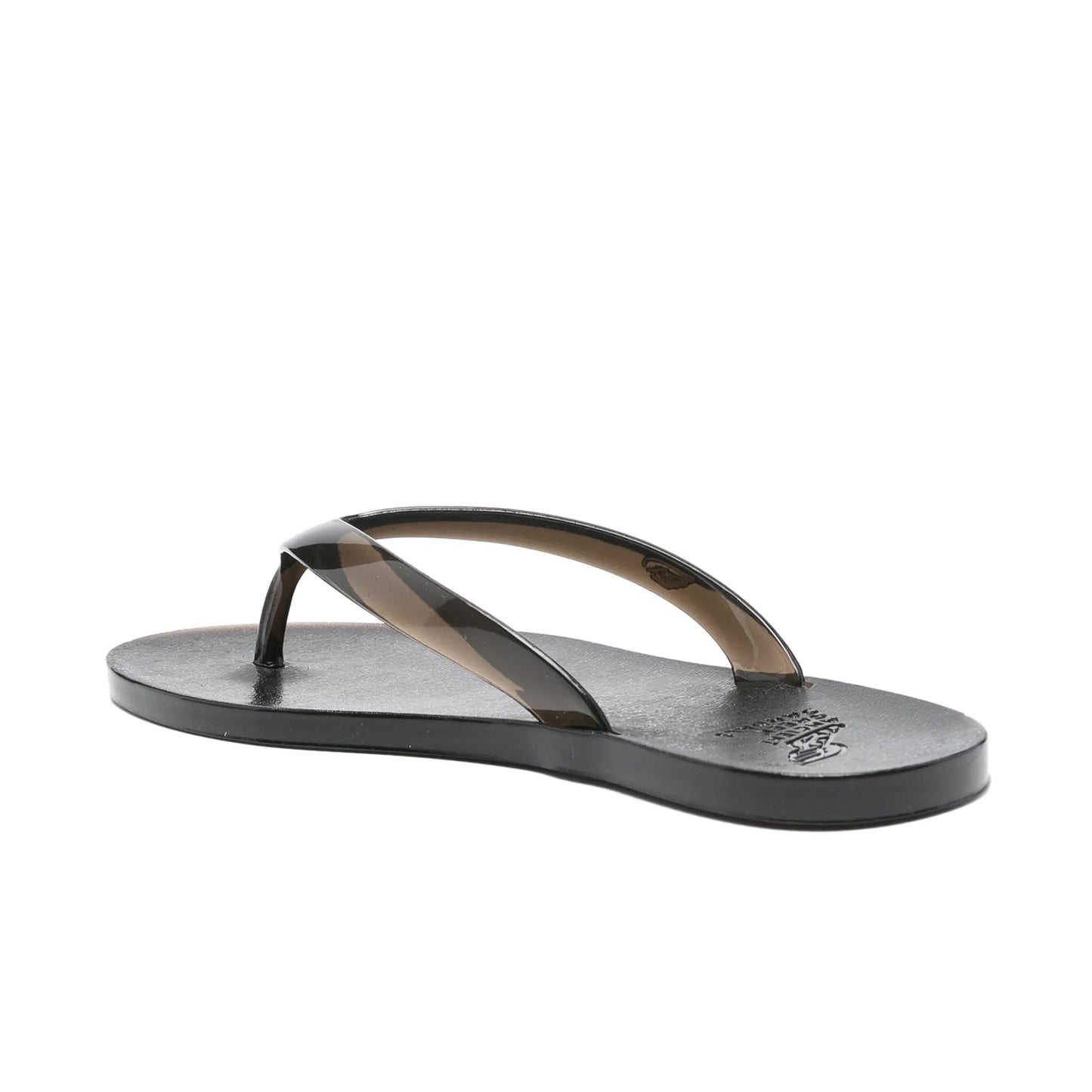 Ancient Green Sandals "Sionara" Jelly Flip Flops in Black, size 38