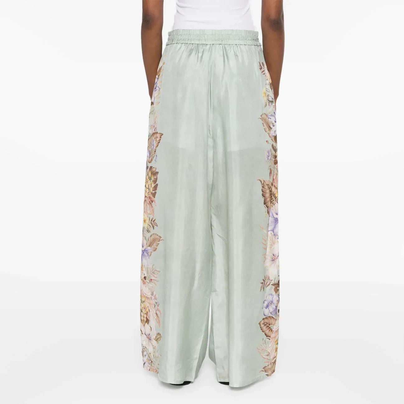 Zimmermann "Coco" Printed Silk Wide Leg Pants, size 1 (size small)