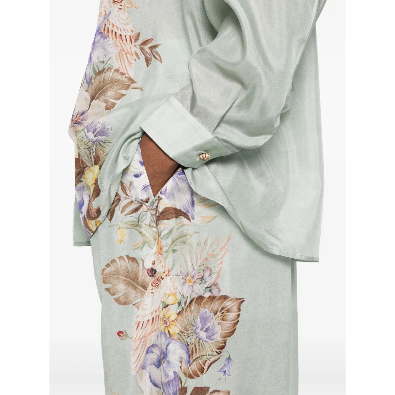 Zimmermann "Coco" Printed Silk Wide Leg Pants, size 1 (size small)