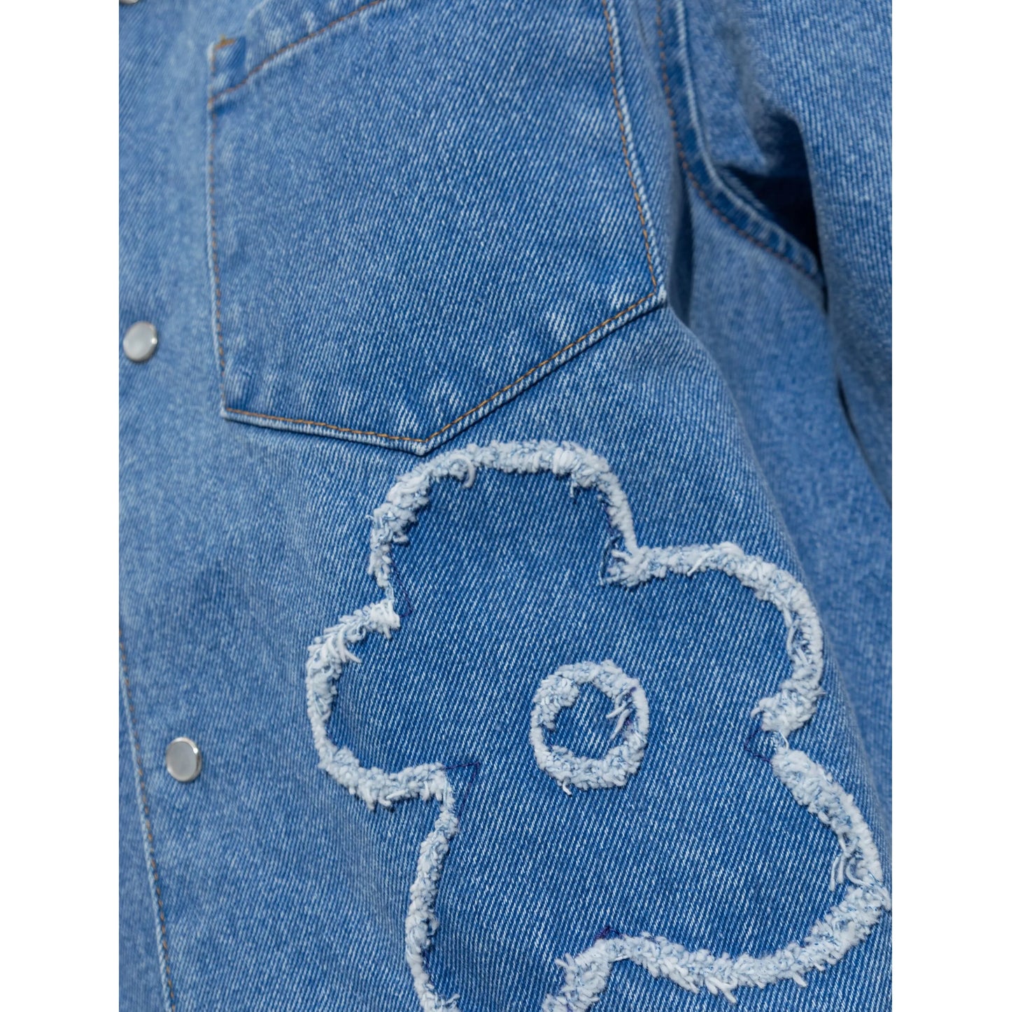 Marni Embellished Denim Shirt in Blue, size 44 (fits like 10 ish?)