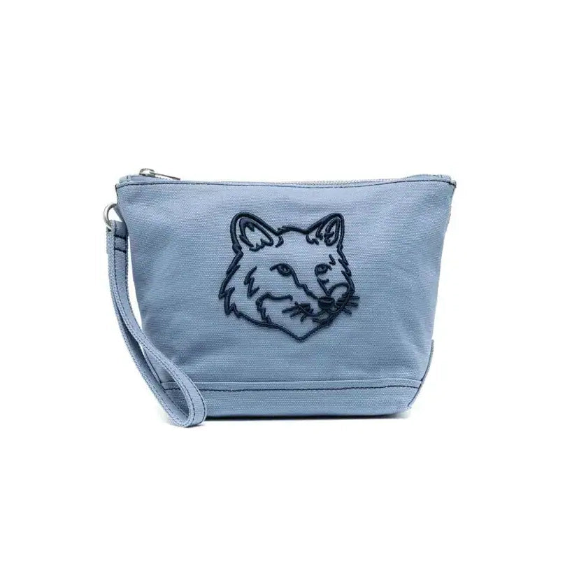 Maison Kitsune Fox Pouch in Blue